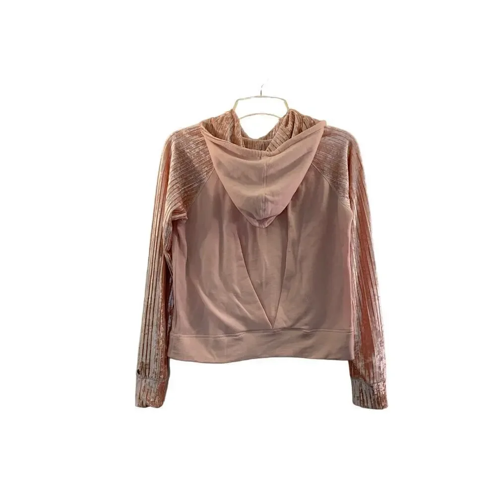 CALIA BY CARRIE UNDERWOOD Women’s Pink Velvet Sleeve Hoodie / Size: M